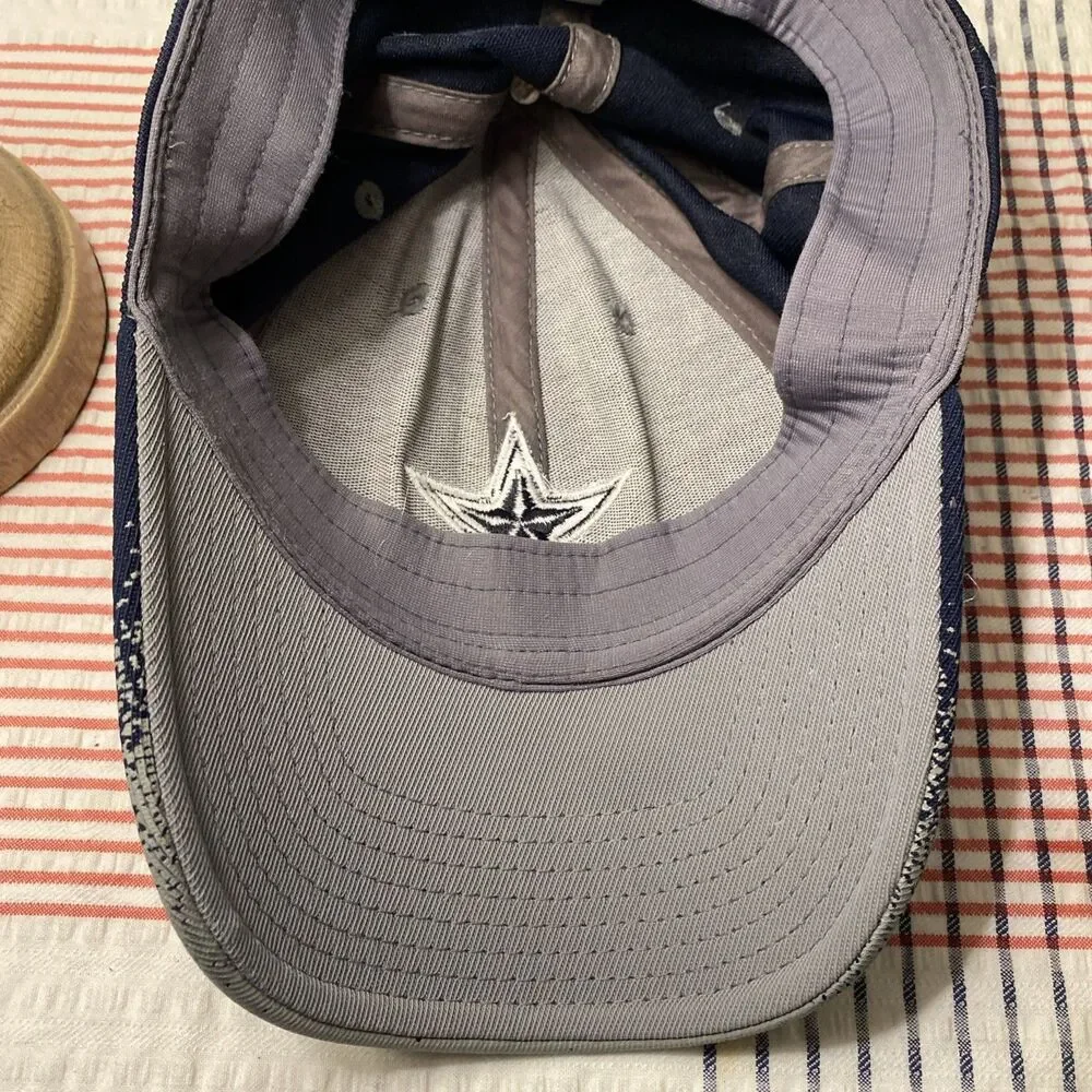 Vintage Reebok NFL Onfield Dallas Cowboys Flexfit Hat Navy Gray Sideline Y2K